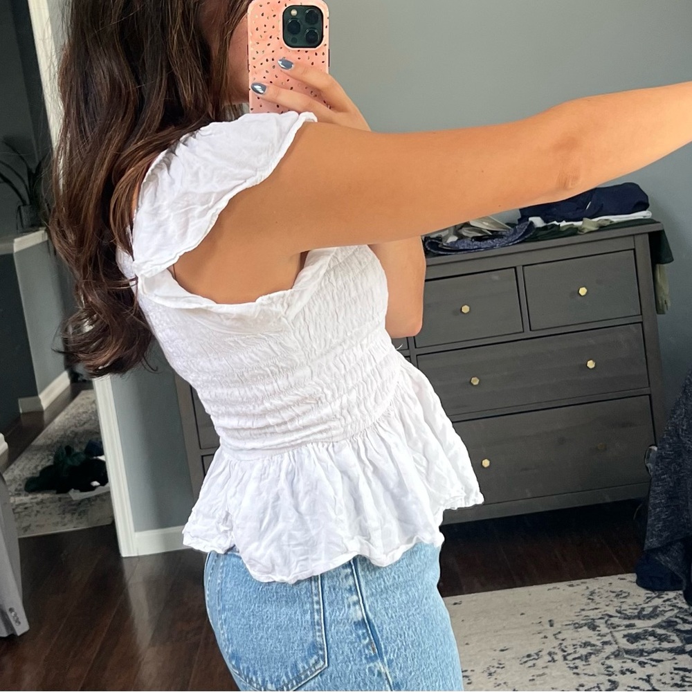 White Ruffled Tank - Picture 6 of 7